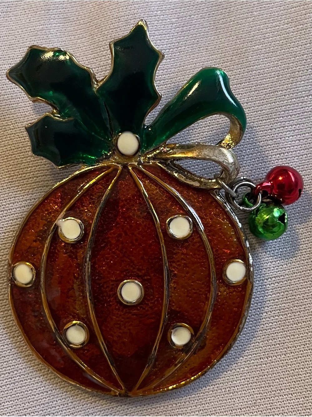 Holiday Brooch Bundle Christmas Bells Pumpkin Enamel